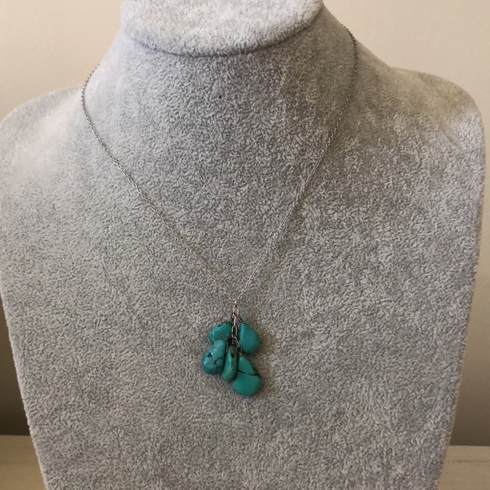 Turquoise waterfall necklace.